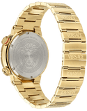 Versace Greca Logo Quartz Black Dial Gold Steel Strap Watch for Men - VE8G00624