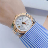 Versace Hellenyium GMT Silver Dial Two Tone Steel Strap Watch for Men - V11030015
