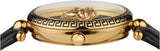 Versace Palazzo Empire Black Dial Black Leather Strap Watch for Women - VCO020017