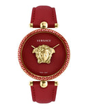 Versace Palazzo Empire Red Dial Red Leather Strap Watch for Women - VCO120017