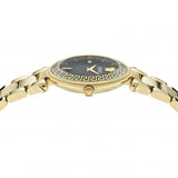 Versace Reve Analog Black Dial Gold Steel Strap Watch for Women - VE8B00624
