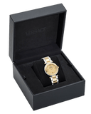 Versace Reve Analog Gold Dial Two Tone Steel Strap Watch for Women - VE8B00324