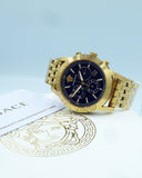 Versace Sport Tech Chronograph Black Dial Gold Steel Strap Watch for Men - VELT00419