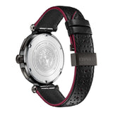 Versace V-Racer Aion Chronograph Black Dial Black Leather Strap Watch for Men - VBR030017