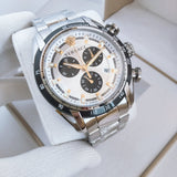 Versace V-Ray Chronograph Silver Dial Silver Steel Strap Watch For Men - VE2I00321