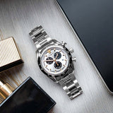 Versace V-Ray Chronograph Silver Dial Silver Steel Strap Watch For Men - VE2I00321