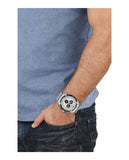 Versace V-Ray Chronograph Silver Dial Silver Steel Strap Watch For Men - VE2I00321