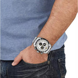 Versace V-Ray Chronograph Silver Dial Silver Steel Strap Watch For Men - VE2I00321
