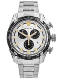 Versace V-Ray Chronograph Silver Dial Silver Steel Strap Watch For Men - VE2I00321