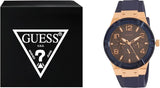 Guess Jet Setter Analog Quartz Blue Dial Blue Rubber Strap Watch For Women - W0571L1