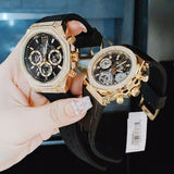Guess watches with black straps and diamond bezels